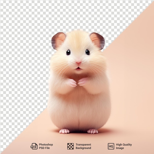PSD psd 3d illustration cartoon animal character of hamster animated and isolated on transparent