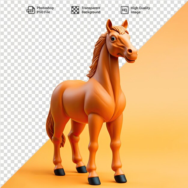 PSD psd 3d illustration cartoon animal character of a horse animated and isolated on transparen