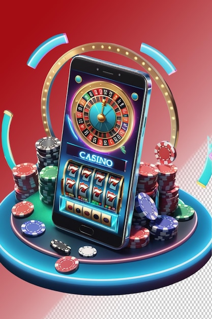 Illustrazione psd 3d casino isolato su uno sfondo trasparente