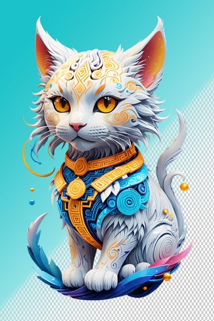 PSD psd 3d イラスト 透明な背景の猫を孤立させた