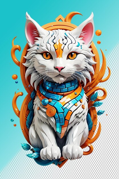 PSD psd 3d イラスト 透明な背景の猫を孤立させた