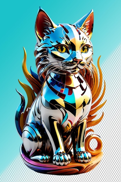 PSD psd 3d illustration cat isolated on transparent background