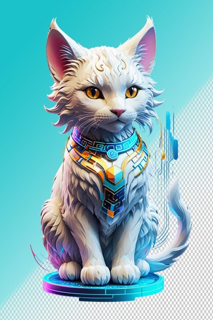 Psd 3d illustration cat isolated on transparent background