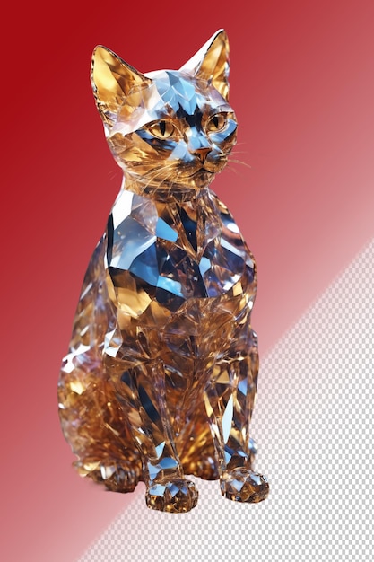 Psd 3d illustration cat isolated on transparent background