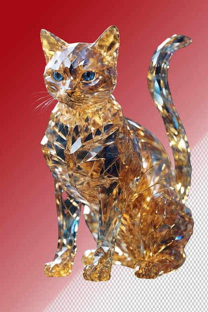 Psd 3d illustration cat isolated on transparent background