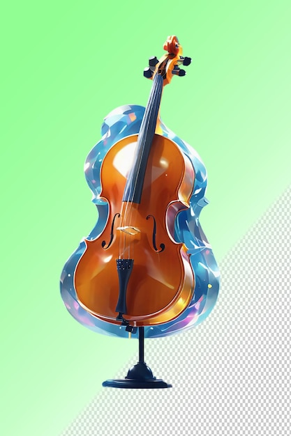 Psd 3d иллюстрация виолончель изолирован на прозрачном фоне
