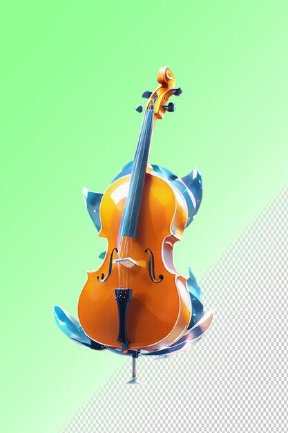 PSD psd 3d illustration cello isolated on transparent background