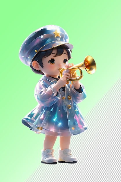 PSD psd 3d 일러스트레이션 투명한 배경에 고립된 chibi