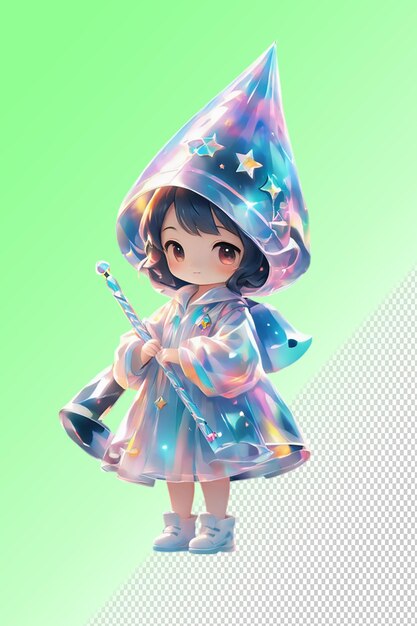 PSD psd 3d 일러스트레이션 투명한 배경에 고립된 chibi