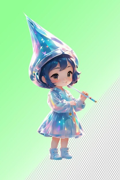 PSD psd 3d 일러스트레이션 투명한 배경에 고립된 chibi