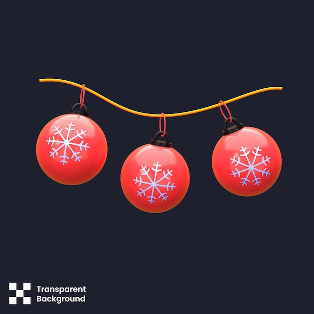 Psd 3d illustration of christmas ball decoration