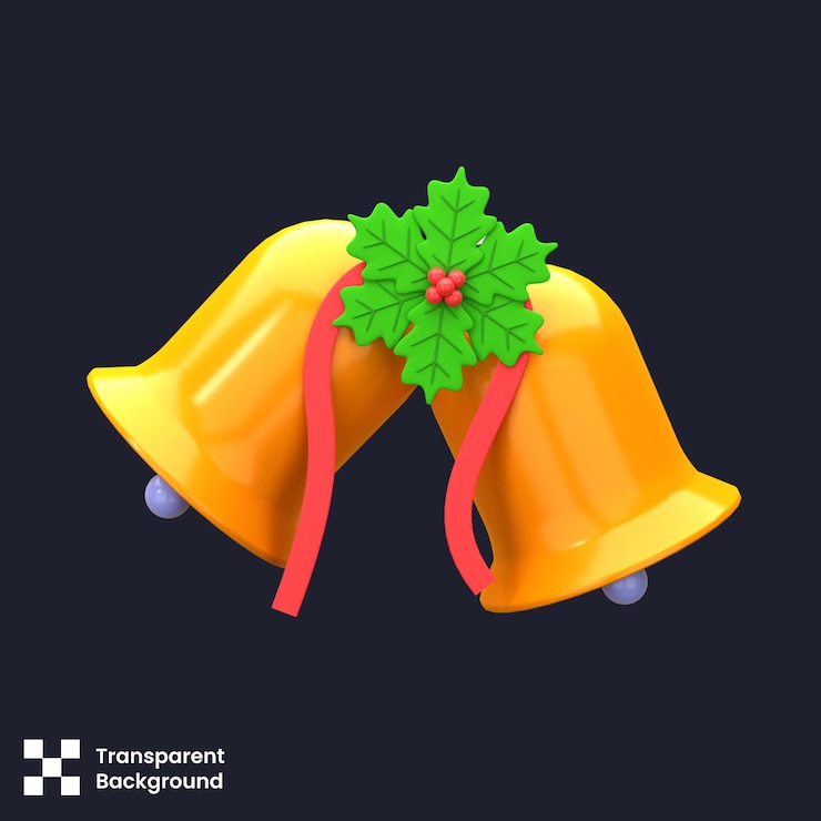 PSD psd 3d иллюстрация украшения рождественских колоколов