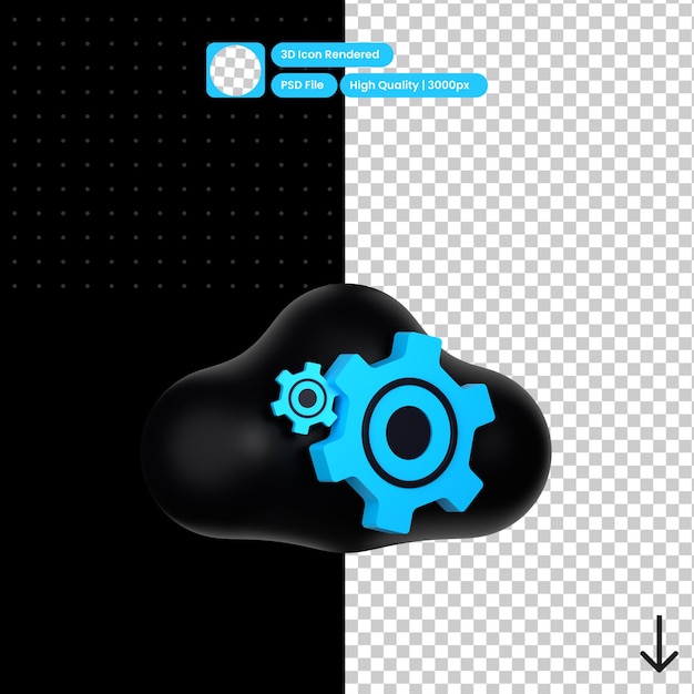 PSD illustrazione psd 3d dell'impostazione cloud