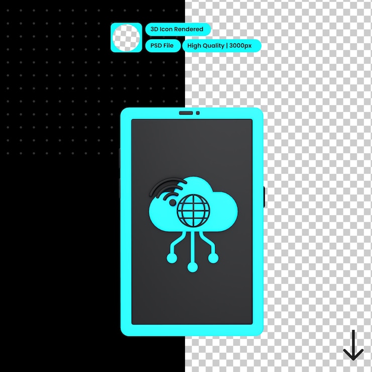 PSD psd 3d illustration of cloud system