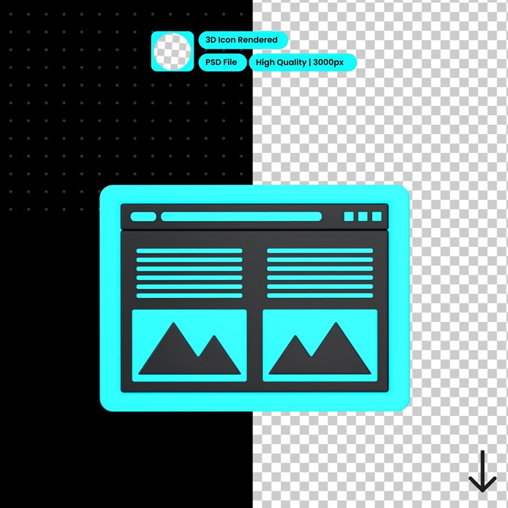 PSD psd 3d illustration of content