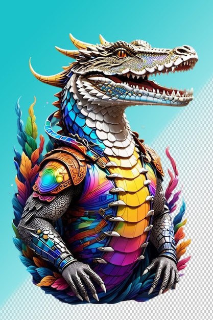 Psd 3d illustration crocodile isolated on transparent background