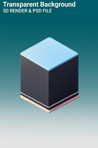 Psd 3d illustration cube isolated on transparent background