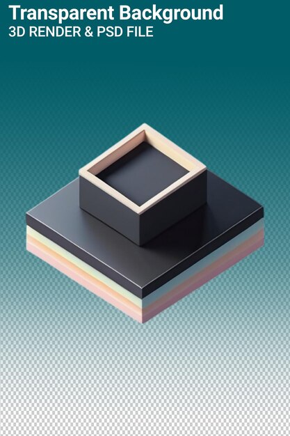 Psd 3d illustration cube isolated on transparent background