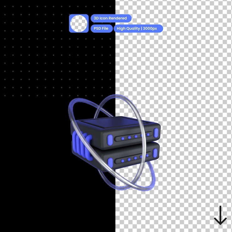 PSD psd 3d illustration of data science
