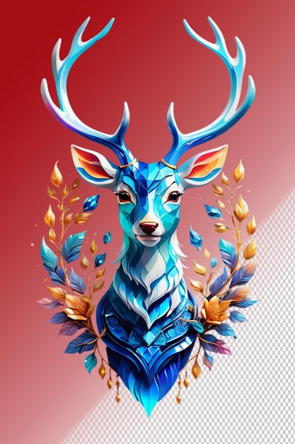 PSD psd 3d illustration deer isolated on transparent background