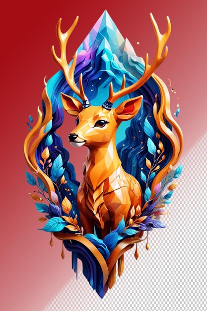 PSD psd 3d illustration deer isolated on transparent background