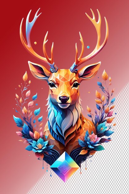 PSD psd 3d illustration deer isolated on transparent background