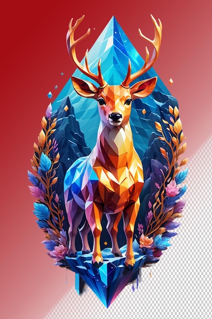 PSD illustrazione psd 3d cervo isolato su sfondo trasparente