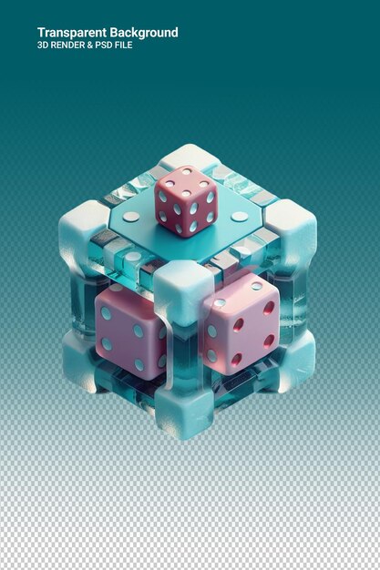 PSD psd 3d illustration dice isolated on transparent background