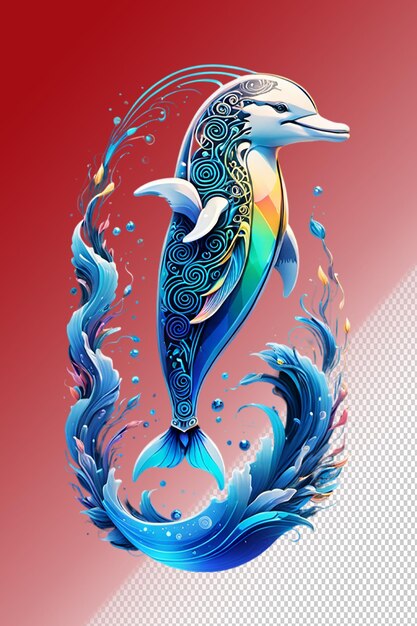 PSD psd 3d illustration dolphin isolated on transparent background