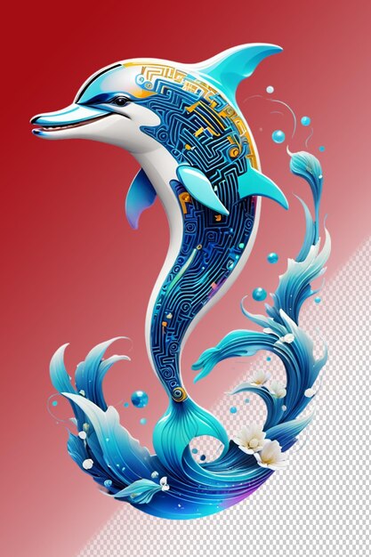 PSD psd 3d illustration dolphin isolated on transparent background