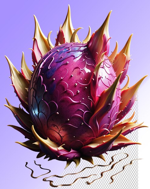 PSD psd 3d illustration dragonfruit isolated on transparent background