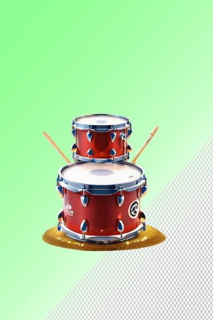 Psd 3d illustration drum isolated on transparent background