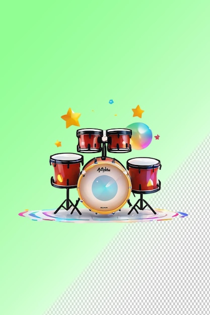 PSD psd 3d illustration drum isolated on transparent background