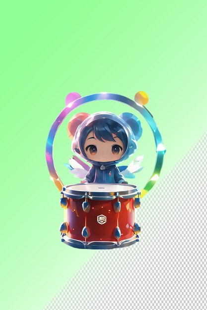 PSD psd 3d illustration drum isolated on transparent background