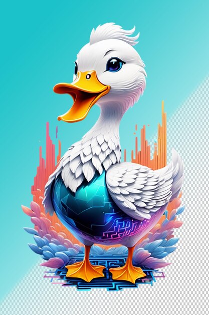 Psd 3d illustration duck isolated on transparent background