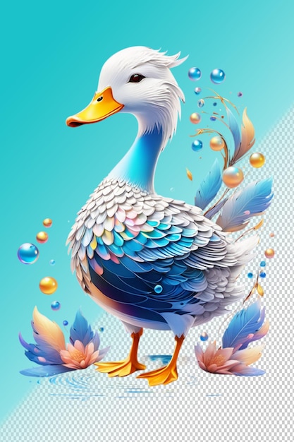 PSD psd 3d illustration duck isolated on transparent background