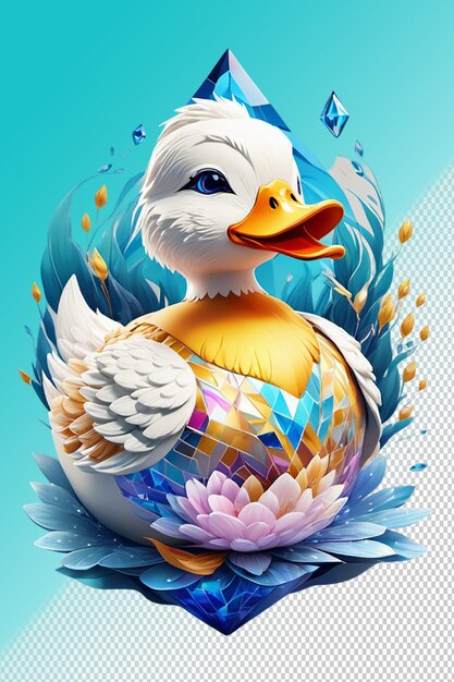 PSD psd 3d illustration duck isolated on transparent background