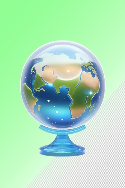 Psd 3d illustration earth isolated on transparent background