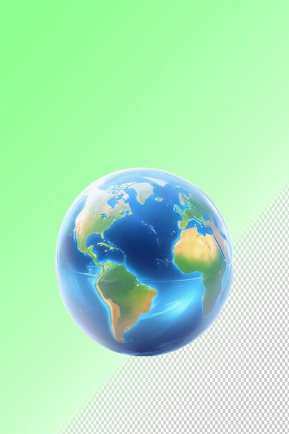 PSD psd 3d illustration earth isolated on transparent background