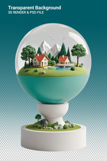 PSD psd 3d illustration earth isolated on transparent background