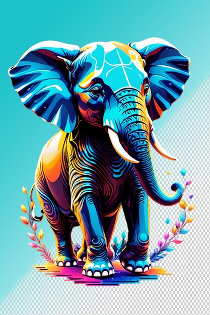 PSD illustrazione psd 3d elefante isolato su sfondo trasparente