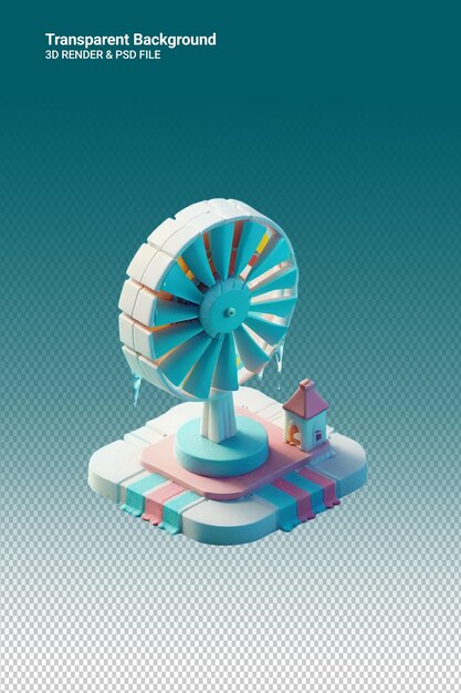 PSD psd 3d illustration fan isolated on transparent background