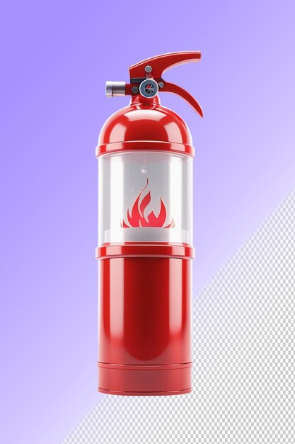 PSD psd 3d illustration fire extinguisher isolated on transparent background