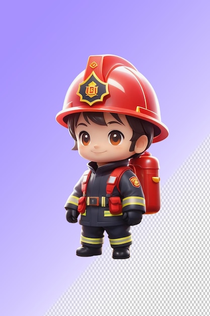 PSD psd 3d illustration fireman isolated on transparent background