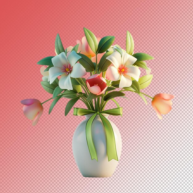 PSD psd 3d イラスト 透明な背景の花