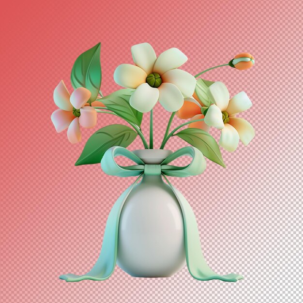 PSD psd 3d イラスト 透明な背景の花