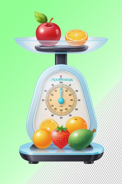 Psd 3d illustration food scale isolated on transparent background