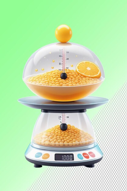 PSD psd 3d illustration food scale isolated on transparent background