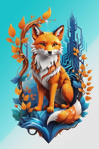 PSD illustrazione psd 3d fox isolato su sfondo trasparente