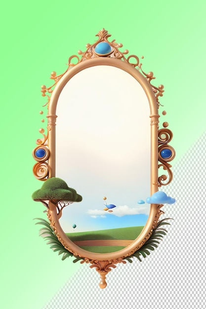 PSD psd 3d illustration frame isolated on transparent background